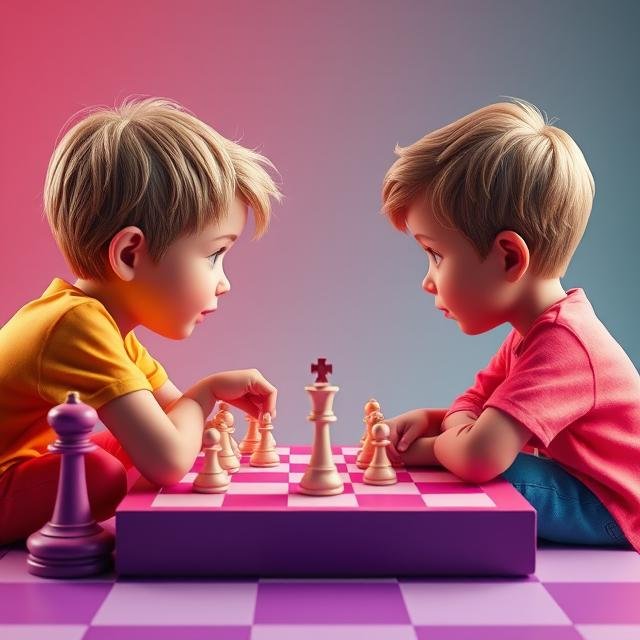 Kids playing chess