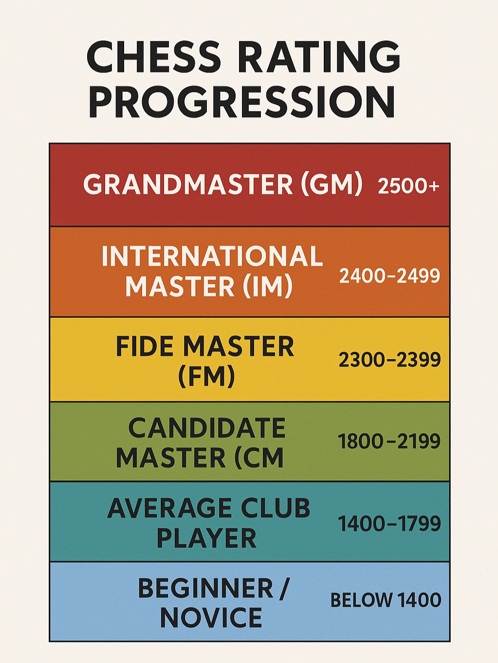 Chess rating progression chart